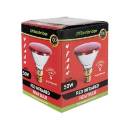 Bainbridge Infrared Heat Lamp Bulb - Red -Vetn Pet Direct Store heat lamp bulb red 50w