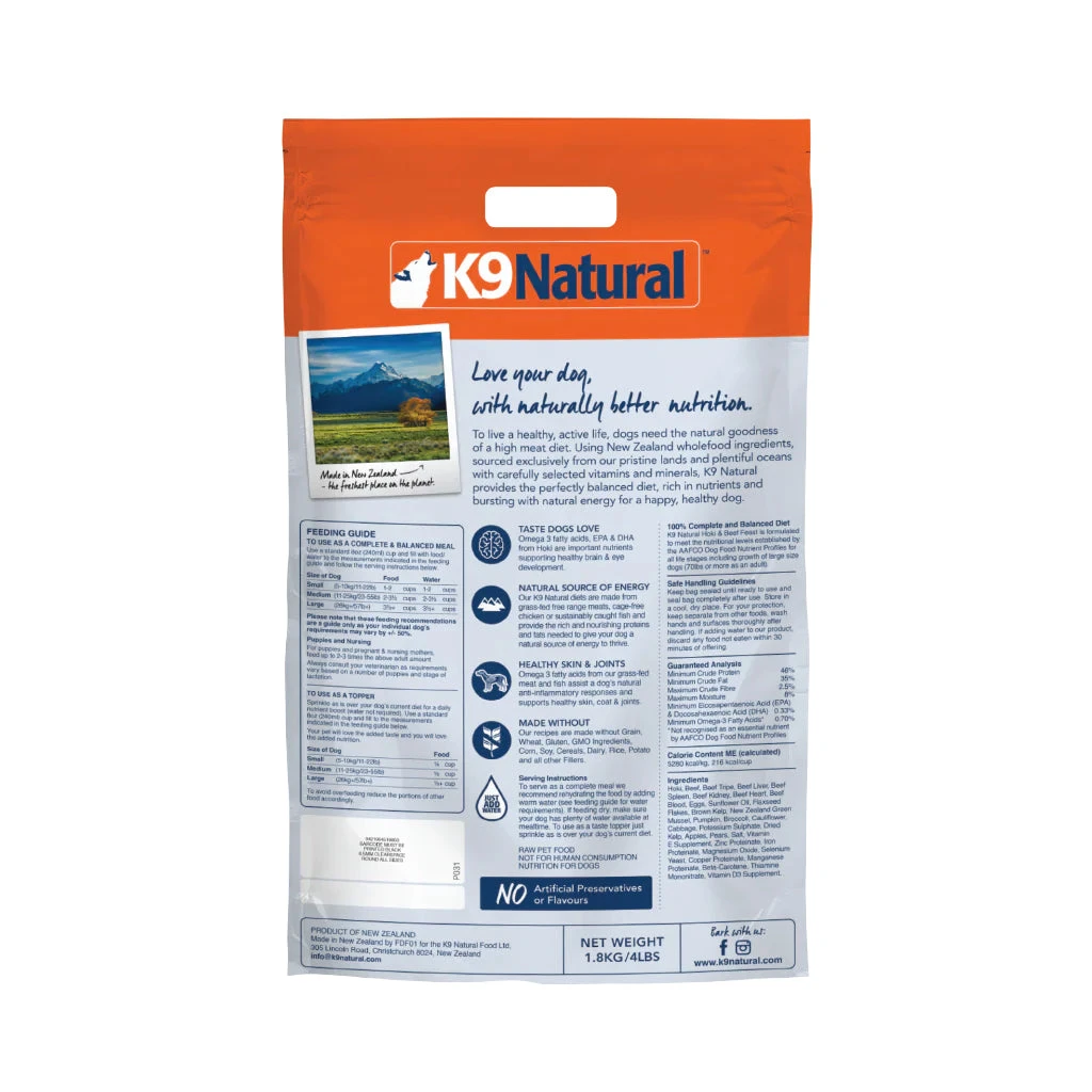 K9 Natural Hoki & Beef Feast Freeze-Dried Dog Food 3 K9 Natural Hoki & Beef Feast Freeze-Dried Dog Food - Image 3