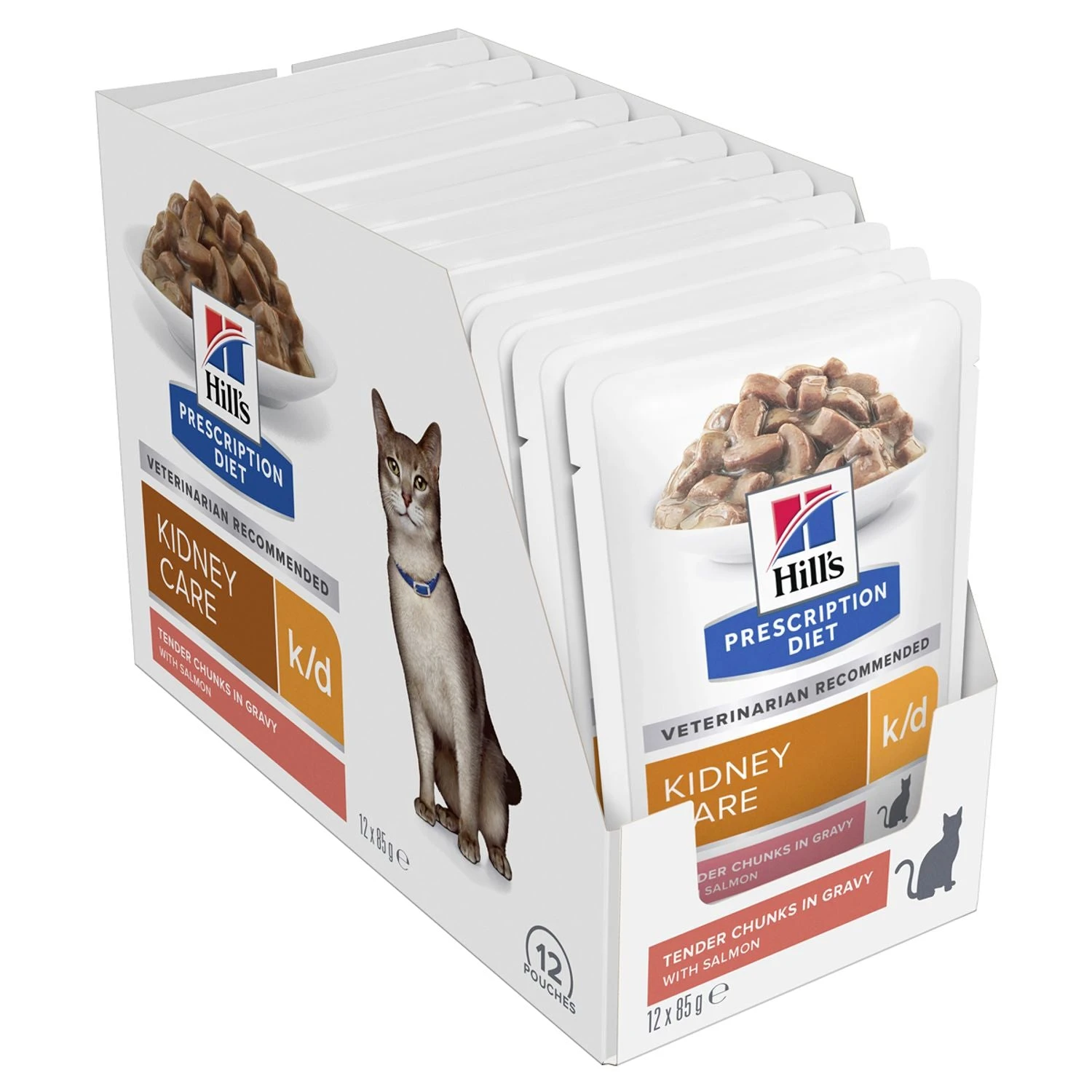 Hill's Prescription Diet Feline K/d Kidney Care Salmon Wet Cat Food Pouches 12 X 85g 1 Hill's Prescription Diet Feline K/d Kidney Care Salmon Wet Cat Food Pouches 12 X 85g