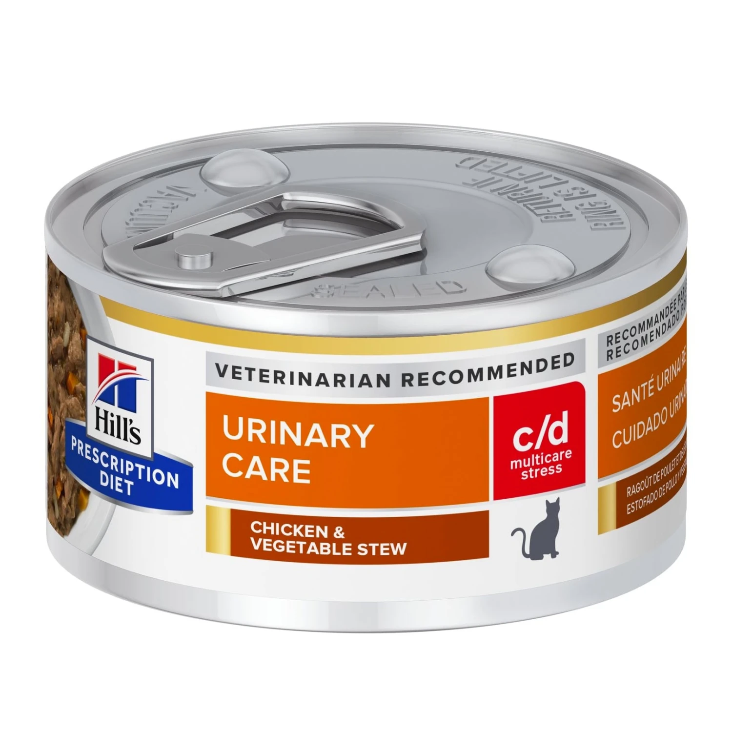 Hill's Prescription Diet Feline C/d Multicare Stress Urinary Care Chicken & Veg Stew 82g X 24 1 Hill's Prescription Diet Feline C/d Multicare Stress Urinary Care Chicken & Veg Stew 82g X 24