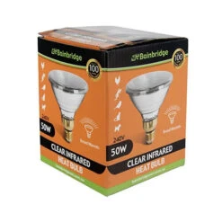Bainbridge Infrared Heat Lamp Bulb - Clear -Vetn Pet Direct Store hwat lamp bulb clear 50w