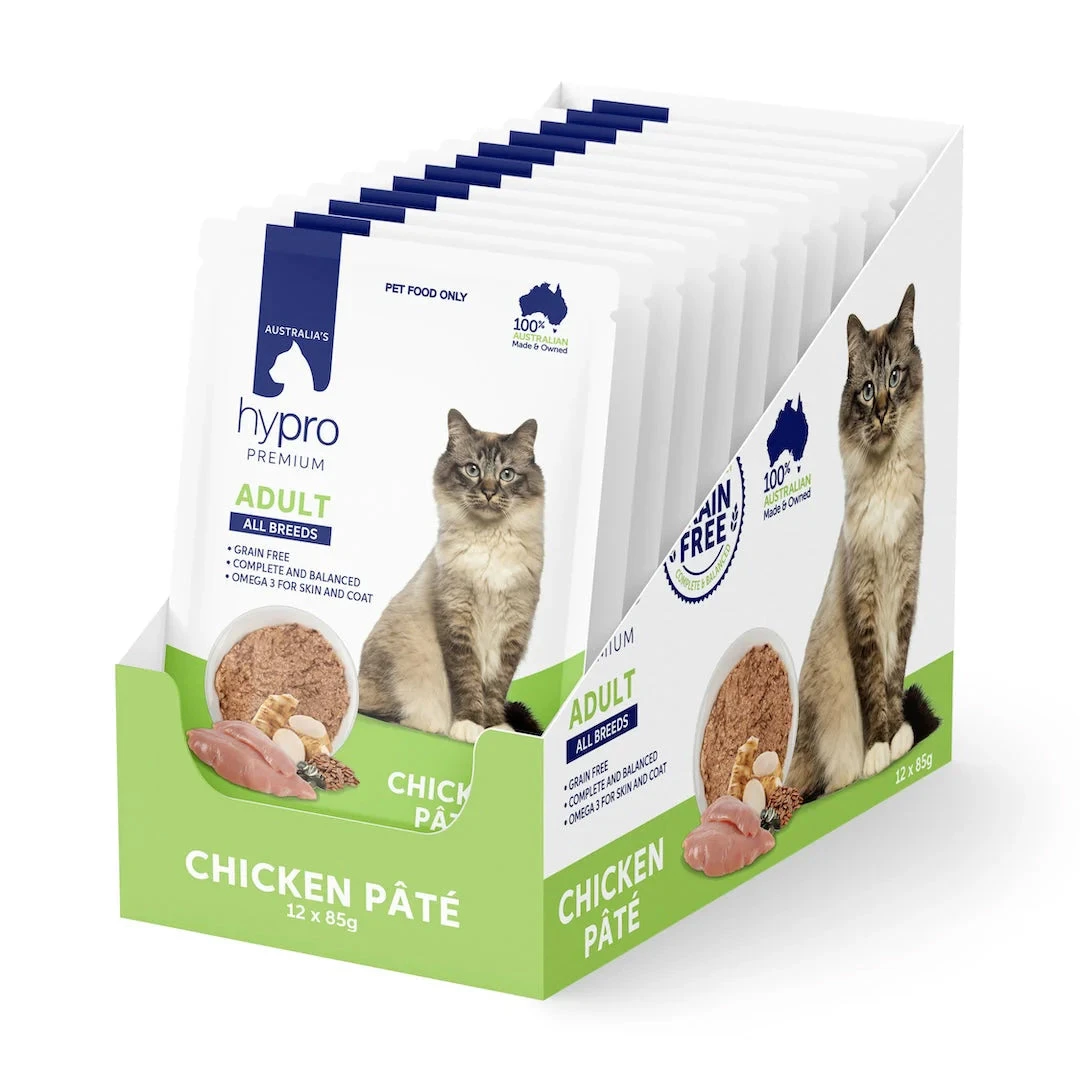 Hypro Premium Grain Free Chicken Paté For Adult Cats 85g X 12 1 Hypro Premium Grain Free Chicken Paté For Adult Cats 85g X 12