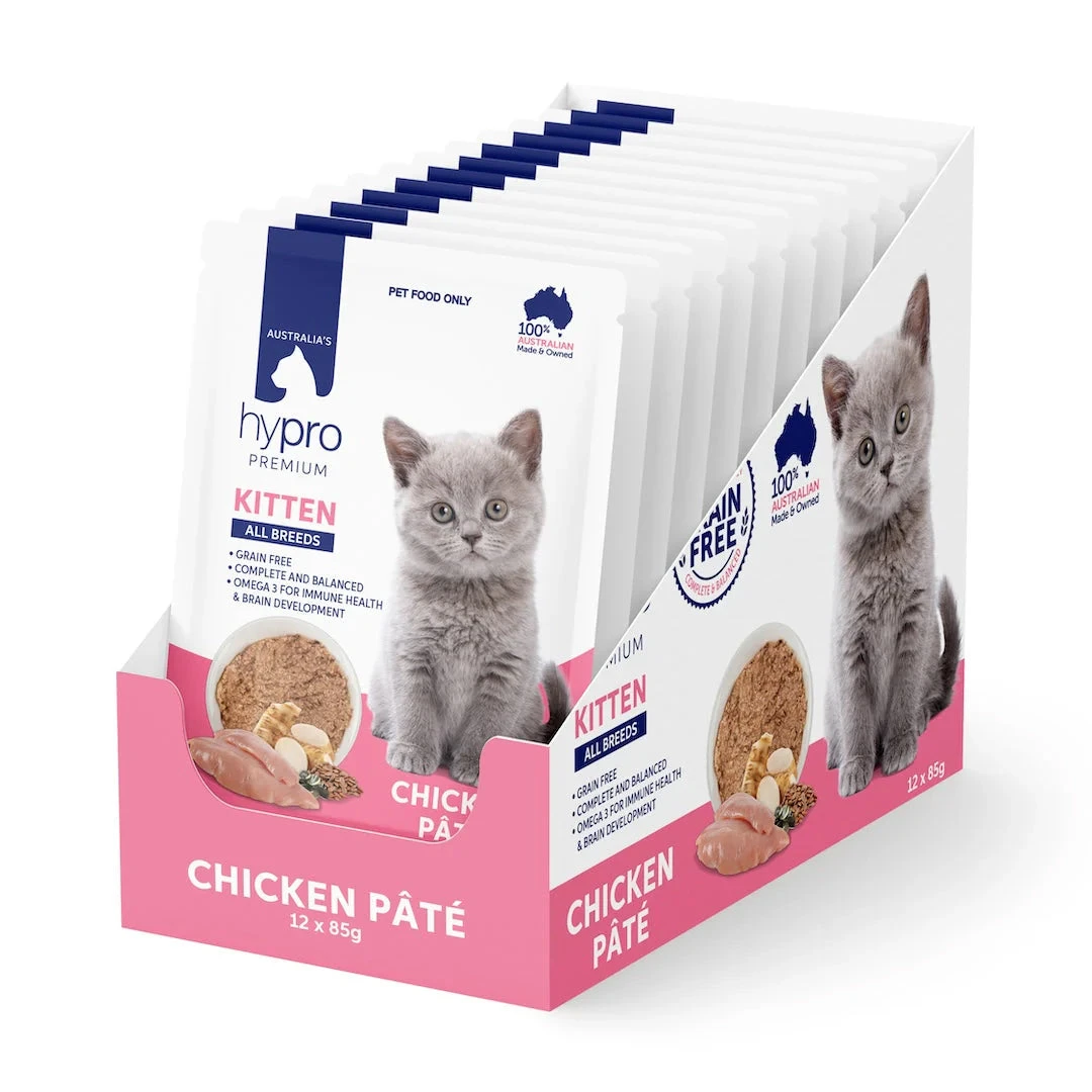 Hypro Premium Grain Free Chicken Paté For Kittens 85g X 12 1 Hypro Premium Grain Free Chicken Paté For Kittens 85g X 12
