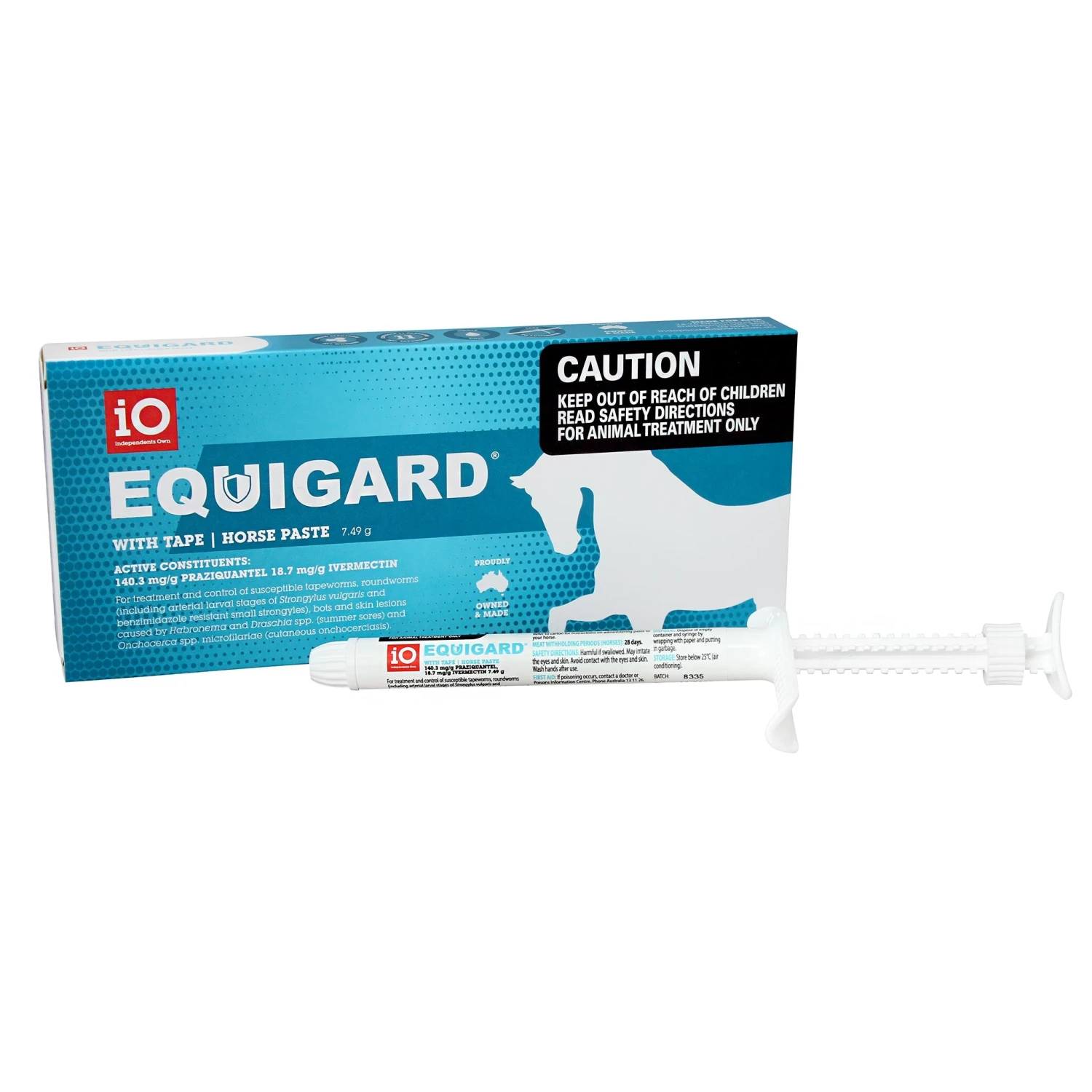 IO Equigard Blue With Tape Horse Worming Paste 7.49g 1 IO Equigard Blue With Tape Horse Worming Paste 7.49g