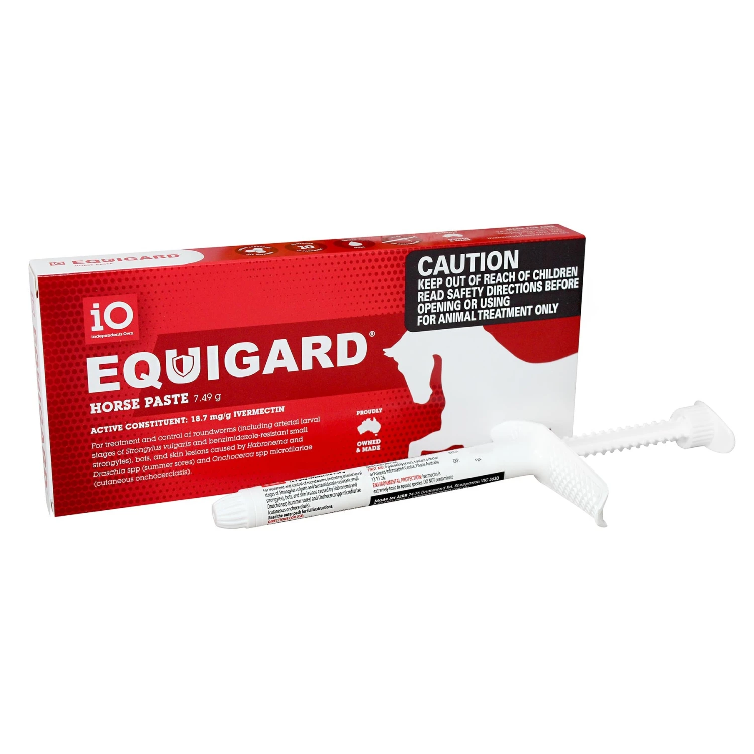 IO Equigard Red Horse Worming Paste 7.49g 1 IO Equigard Red Horse Worming Paste 7.49g
