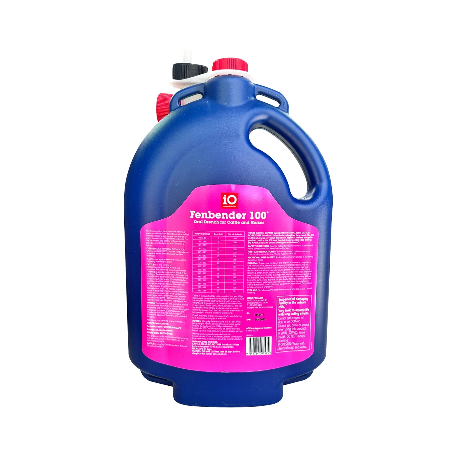IO Fenbender 100 Worming Drench For Horses & Cattle 5 IO Fenbender 100 Worming Drench For Horses & Cattle - Image 5