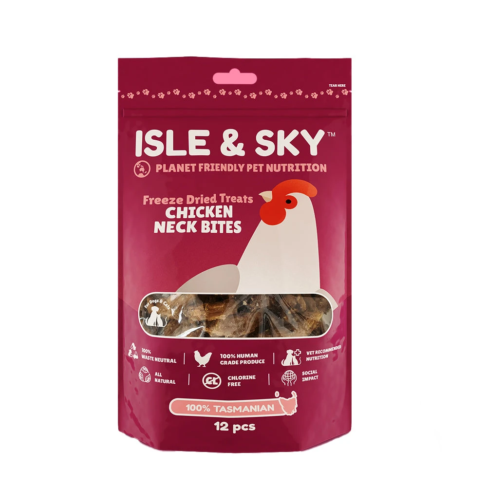 Isle & Skye Chicken Neck Bites Freeze Dried Treats 1 Isle & Skye Chicken Neck Bites Freeze Dried Treats