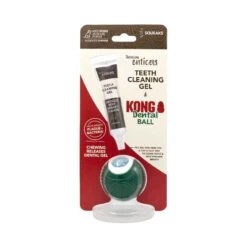 TropiClean Enticers Teeth Cleaning Gel + KONG Dental Ball -Vetn Pet Direct Store kong dental ball plus gel medium
