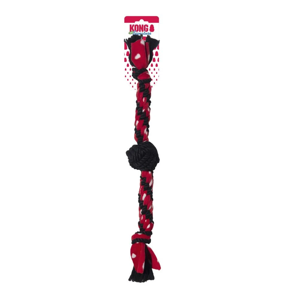 KONG Signature Rope Dual Knot With Ball Tug Toy 2 KONG Signature Rope Dual Knot With Ball Tug Toy - Image 2