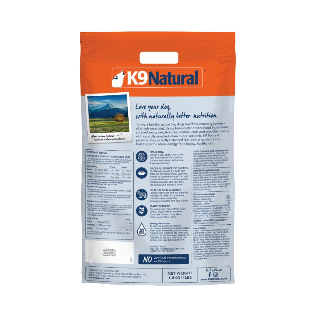 K9 Natural Lamb & King Salmon Feast Freeze-Dried Dog Food 3 K9 Natural Lamb & King Salmon Feast Freeze-Dried Dog Food - Image 3