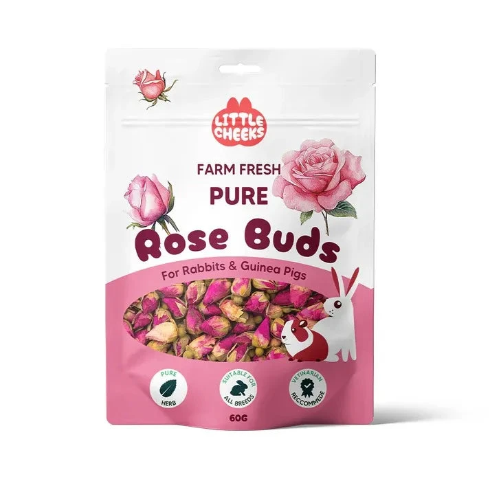 Little Cheeks Farm Fresh Pure Rose Buds For Rabbits & Guinea Pigs 60g 1 Little Cheeks Farm Fresh Pure Rose Buds For Rabbits & Guinea Pigs 60g