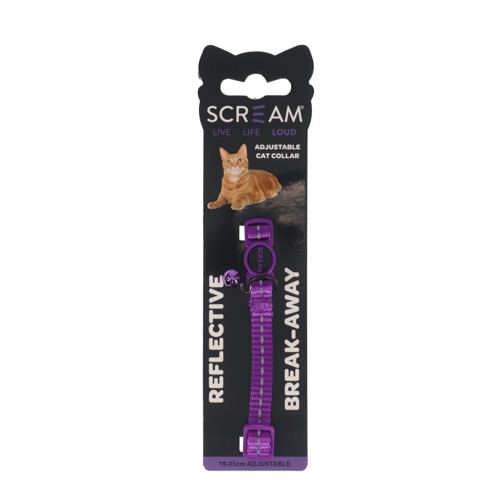 Scream Reflective Adjustable Nylon Cat Collar 6 Scream Reflective Adjustable Nylon Cat Collar - Image 6