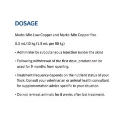 Boehringer Ingelheim Marks-Min Low Copper Injectable Trace Mineral With Vitamin B12 For Sheep 1L -Vetn Pet Direct Store mark min low copper dosage