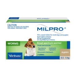 Virbac Milpro Broad Spectrum Wormer Small Dogs & Puppies 0.5-5kg