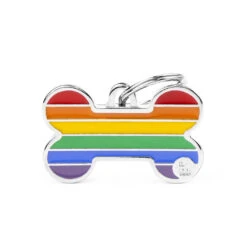 My Family Rainbow Bone Pet ID Tag - Large
