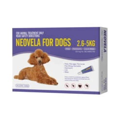 Neovela For Dogs (Fleas, Heartworm, Lice & Mites) 2.6-5kg - 4 Pack
