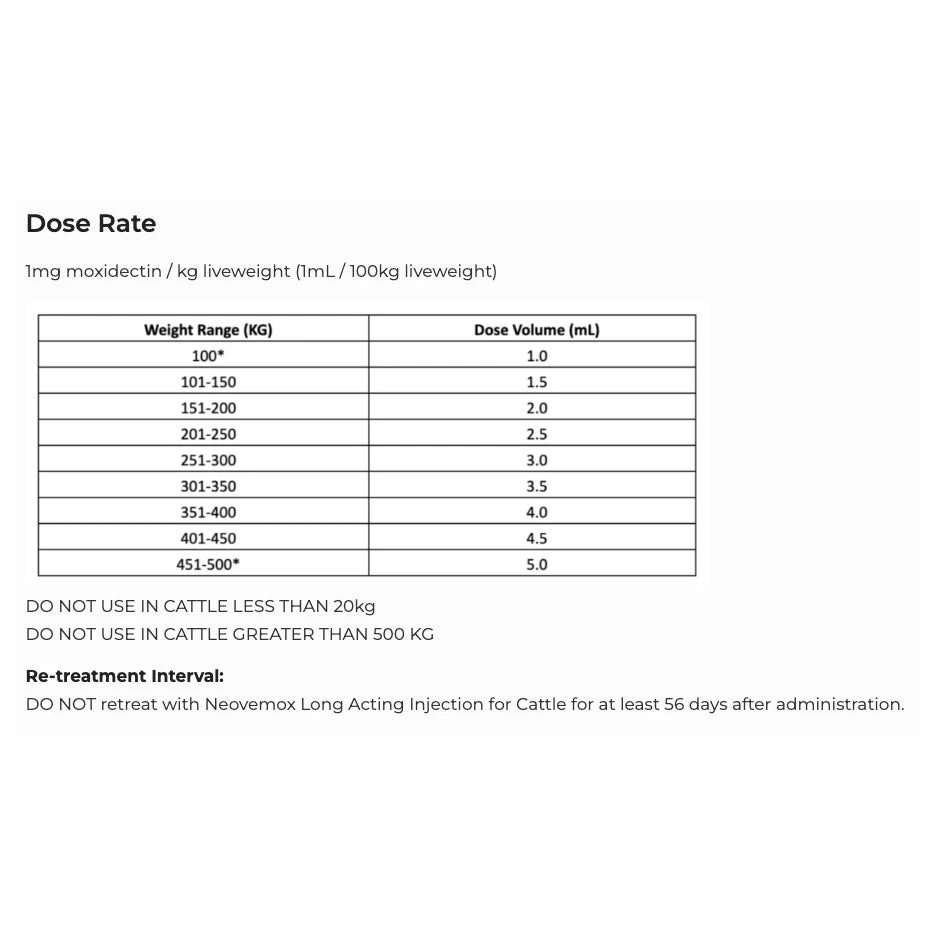 Neovemox (Moxidectin) Long Acting Injection For Cattle 500mL 3 Neovemox (Moxidectin) Long Acting Injection For Cattle 500mL - Image 3
