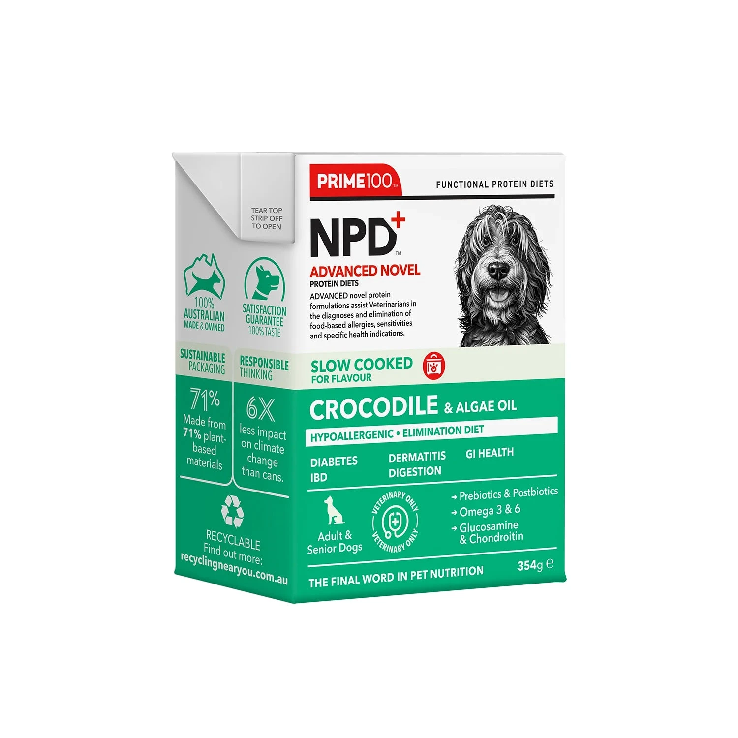 Prime100 NPD Slow Cooked Crocodile & Algae Oil 354g 1 Prime100 NPD Slow Cooked Crocodile & Algae Oil 354g