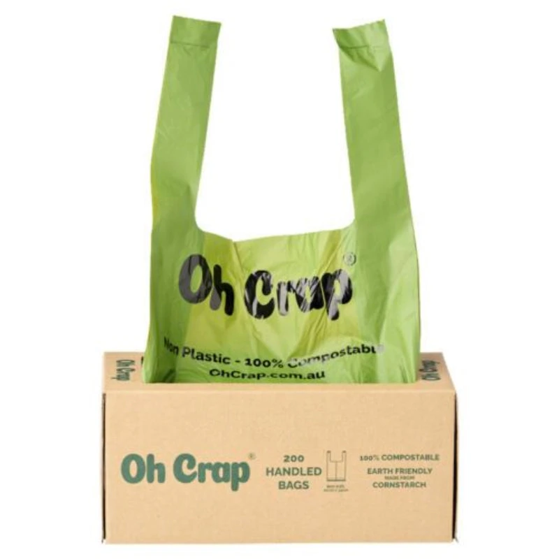 Oh Crap Compostable Dog Poop Bags With Handles (Vision Impaired Approved) 1 Oh Crap Compostable Dog Poop Bags With Handles (Vision Impaired Approved)