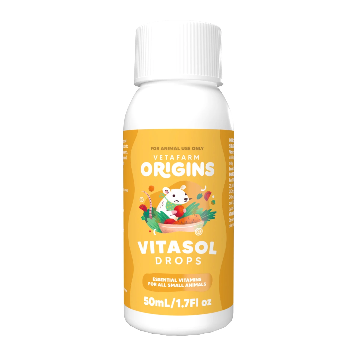 Vetafarm Origins Vitasol Drops For Small Animals 50mL 1 Vetafarm Origins Vitasol Drops For Small Animals 50mL
