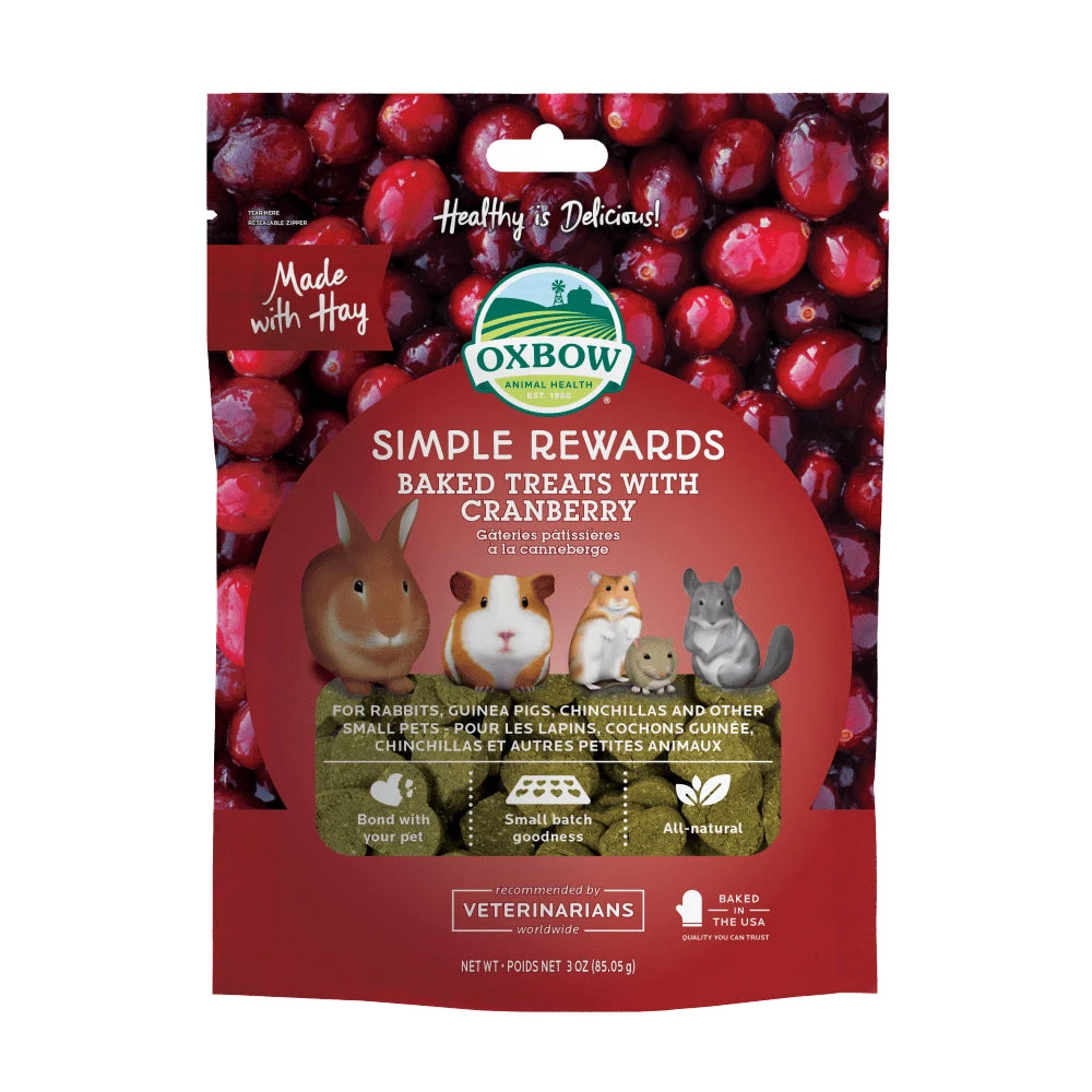 Oxbow Simple Rewards Baked Treats With Cranberry 85g 1 Oxbow Simple Rewards Baked Treats With Cranberry 85g