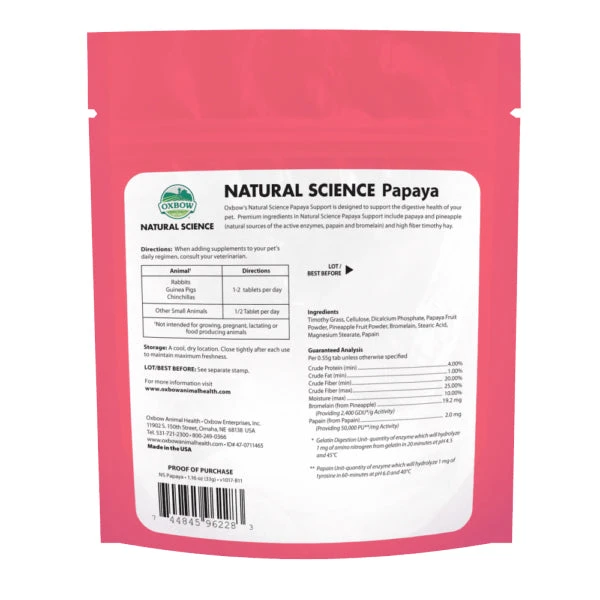 Oxbow Natural Science Papaya Support 33g 2 Oxbow Natural Science Papaya Support 33g - Image 2