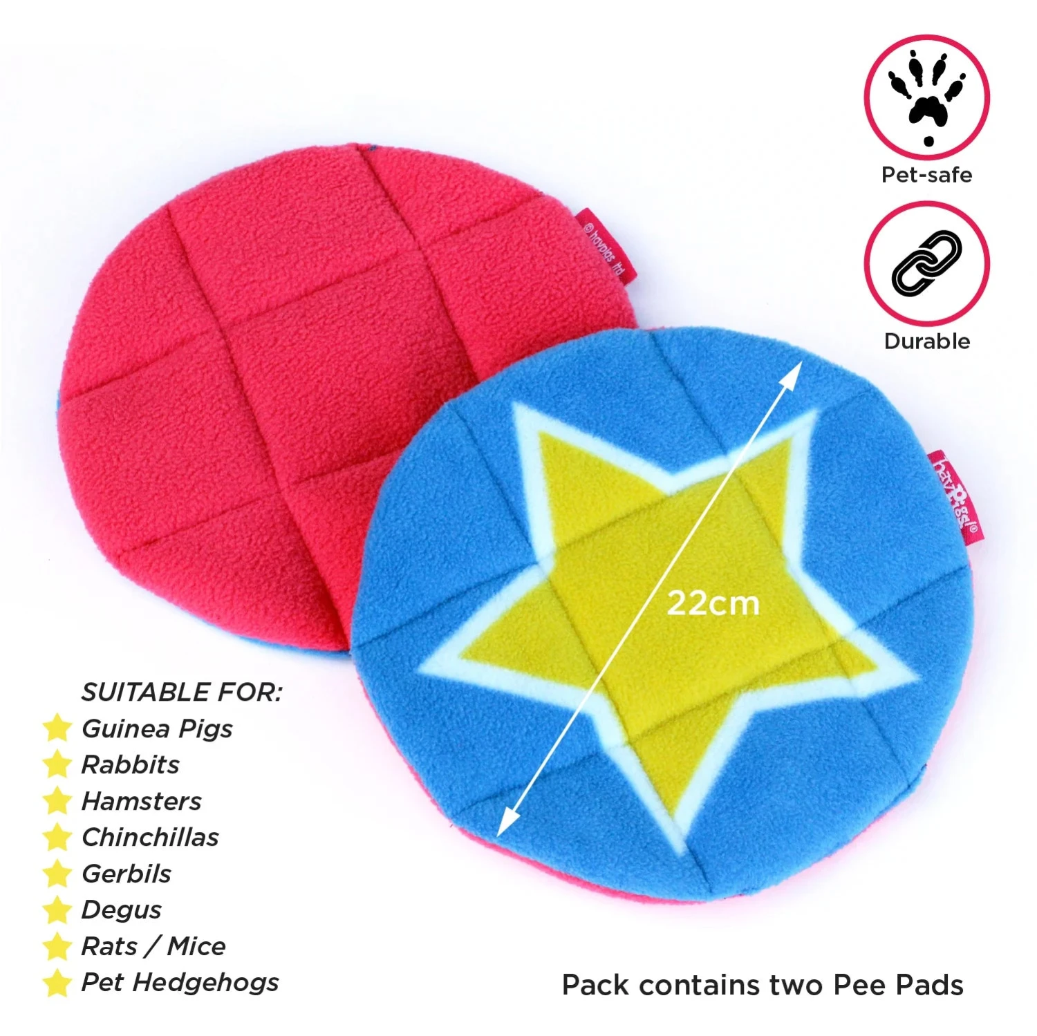 HayPigs! Circus Fleece Hidey Hut Pee Pads - 2 Pack 2 HayPigs! Circus Fleece Hidey Hut Pee Pads - 2 Pack - Image 2