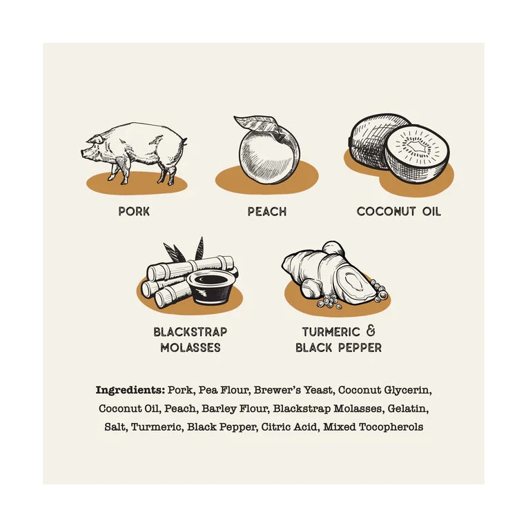 Dog Treat Naturals Superfood Sticks - Pork & Peach 170g 2 Dog Treat Naturals Superfood Sticks - Pork & Peach 170g - Image 2