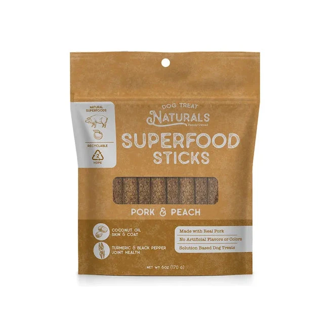 Dog Treat Naturals Superfood Sticks - Pork & Peach 170g 1 Dog Treat Naturals Superfood Sticks - Pork & Peach 170g