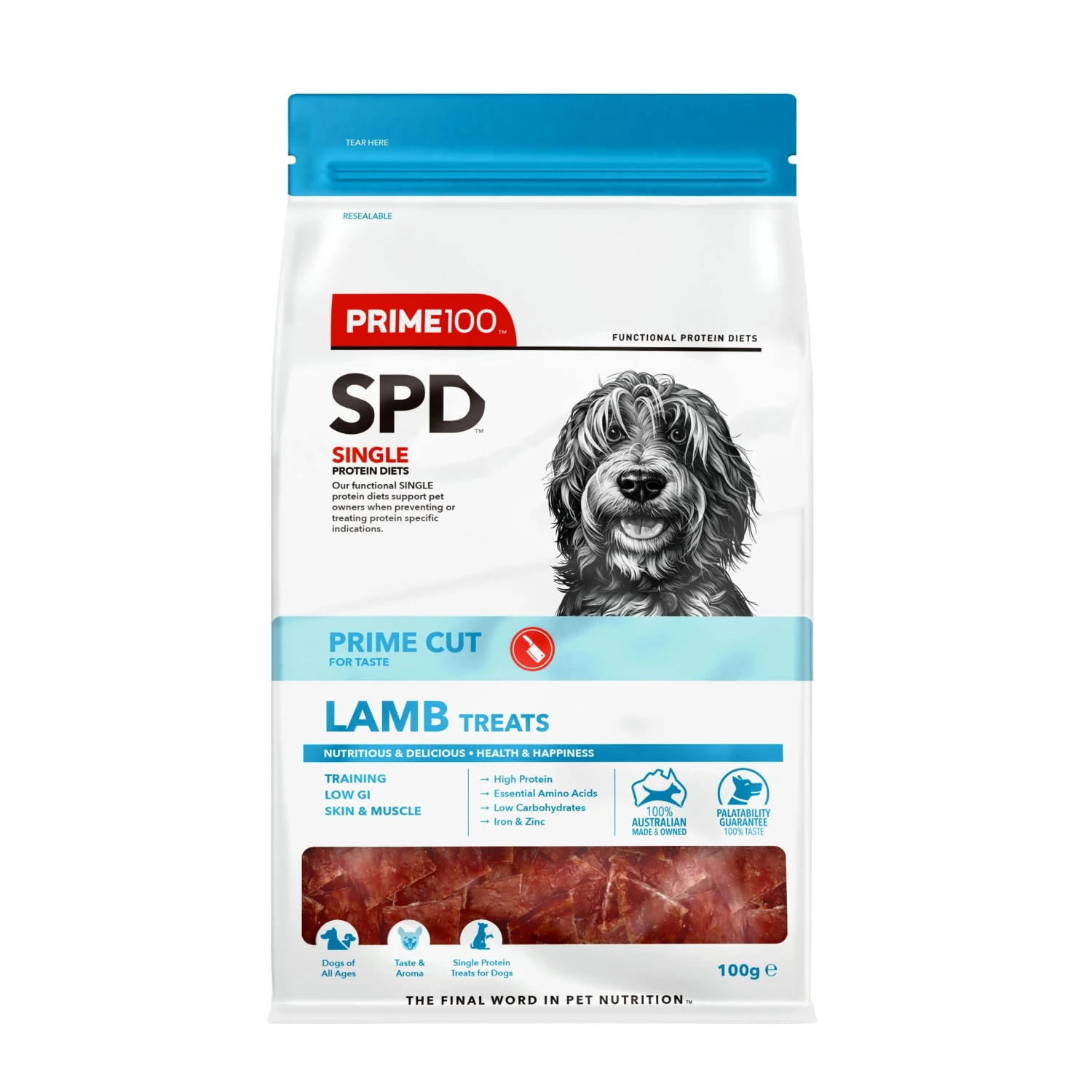 Prime100 SPD Prime Cut Lamb Treats 100g 1 Prime100 SPD Prime Cut Lamb Treats 100g