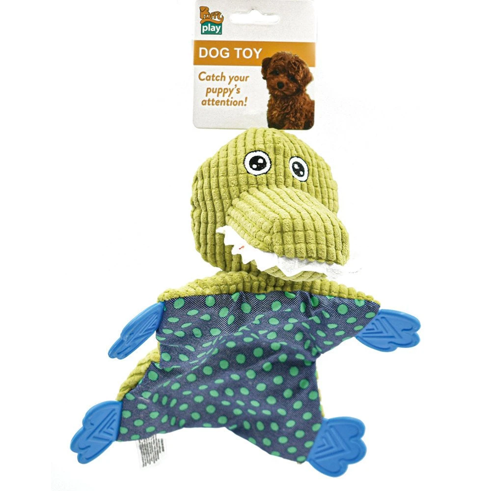 PuppyPlay Crinkle Teether Puppy & Small Dog Toy - Crocodile 2 PuppyPlay Crinkle Teether Puppy & Small Dog Toy - Crocodile - Image 2