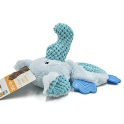 PuppyPlay Crinkle Teether Puppy & Small Dog Toy - Blue Elephant