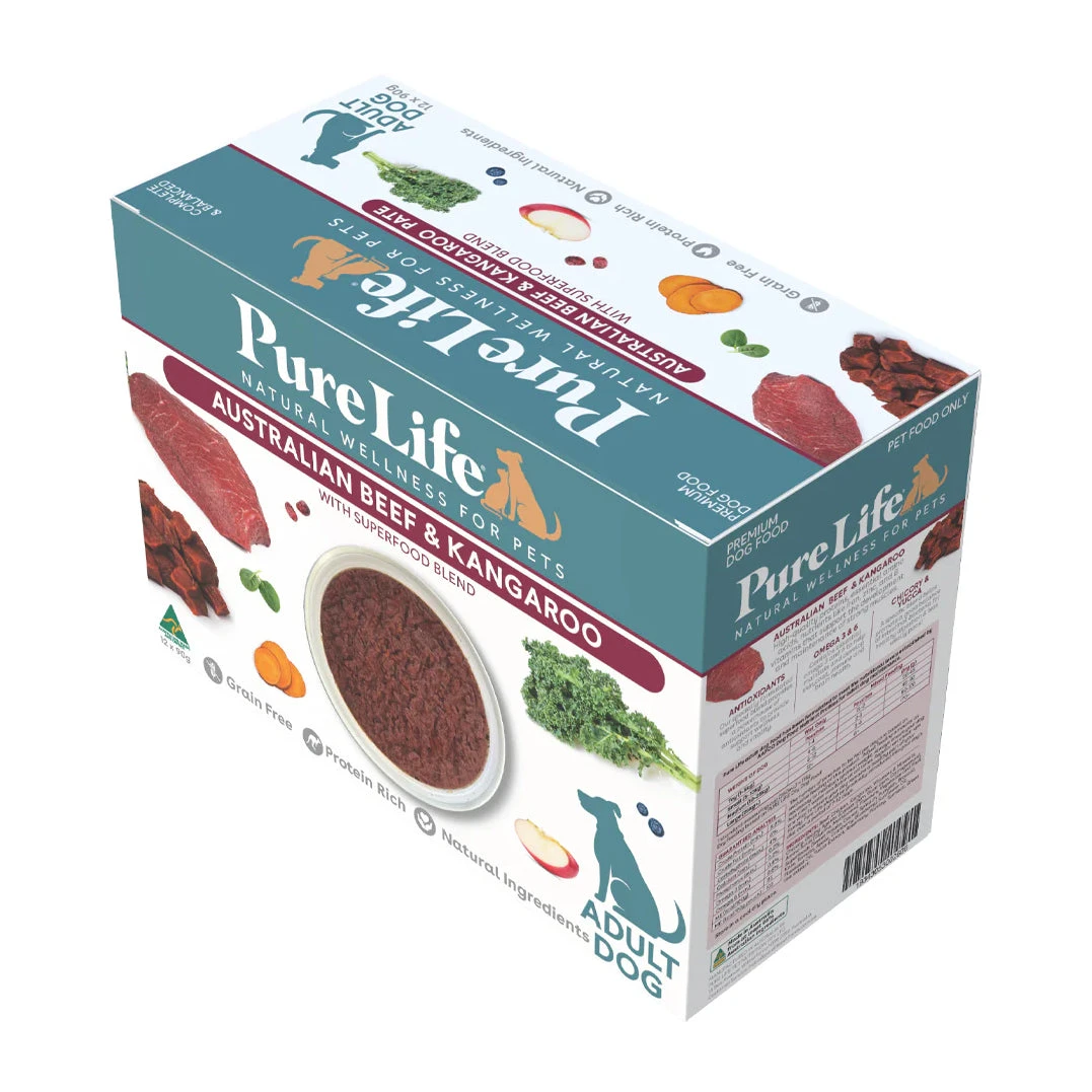 Pure Life Australian Beef & Kangaroo Paté Adult Wet Dog Food 90g X 12 3 Pure Life Australian Beef & Kangaroo Paté Adult Wet Dog Food 90g X 12 - Image 3