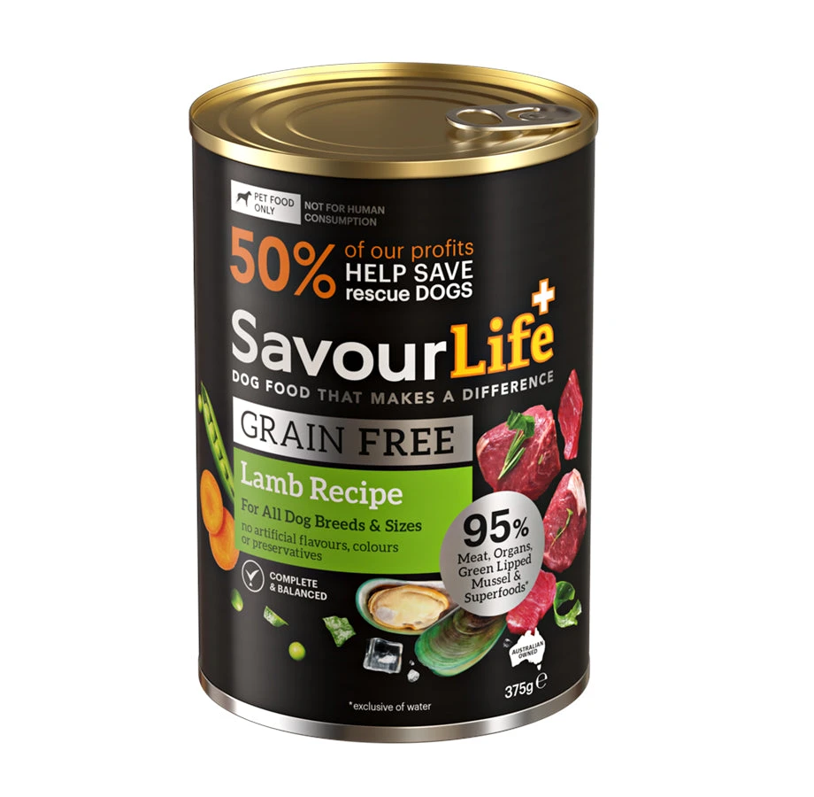 SavourLife Grain Free Adult Lamb Recipe Wet Dog Food 375g 1 SavourLife Grain Free Adult Lamb Recipe Wet Dog Food 375g