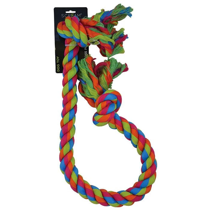 Scream 2-Knot Jumbo Rope Dog Toy 1 Scream 2-Knot Jumbo Rope Dog Toy
