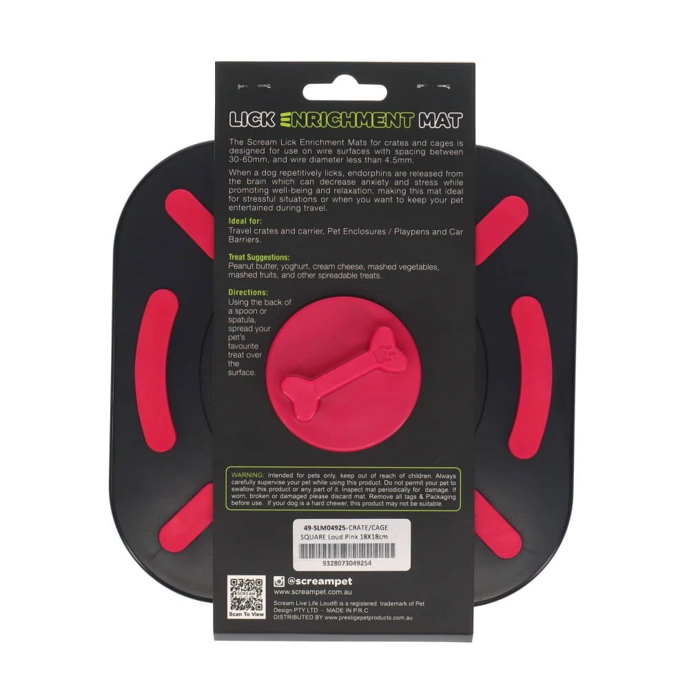 Scream Lick Enrichment Mat For Crates & Cages - Square 6 Scream Lick Enrichment Mat For Crates & Cages - Square - Image 6