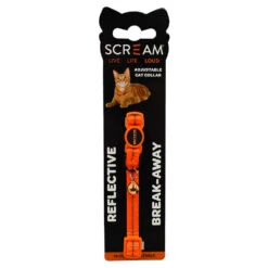 Scream Reflective Adjustable Nylon Cat Collar 11 Scream Reflective Adjustable Nylon Cat Collar -Vetn Pet Direct Store scream cat collar orange