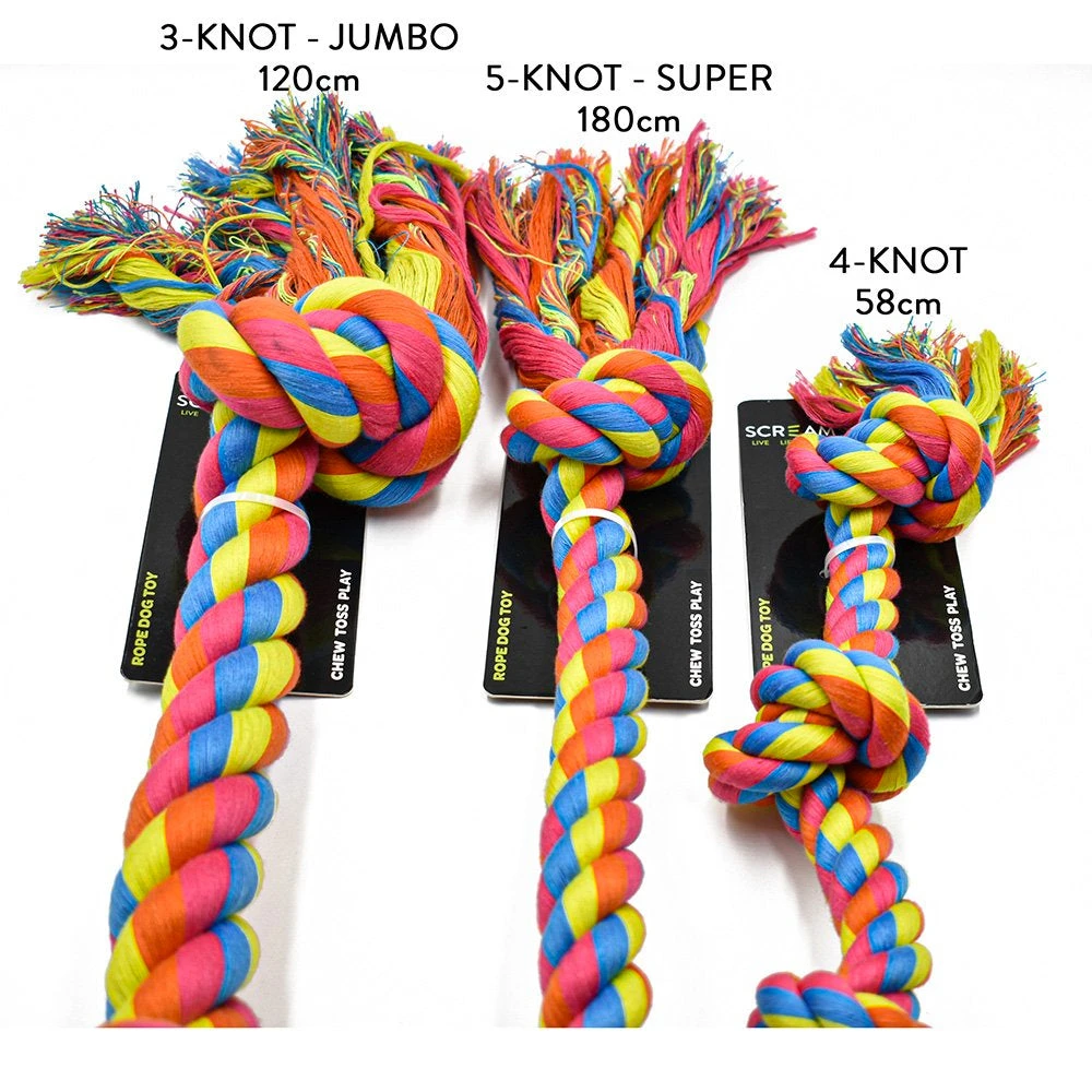 Scream 4-Knot Rope Dog Toy - 58cm 4 Scream 4-Knot Rope Dog Toy - 58cm - Image 4