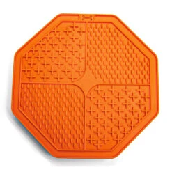 Scream Lick Enrichment Mat Suction Base - Octagon 19 Scream Lick Enrichment Mat Suction Base - Octagon -Vetn Pet Direct Store scream lick mat octagon orange