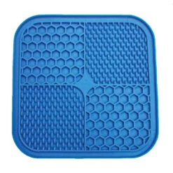 Scream Lick Enrichment Mat Non Skid Base - Square 16 Scream Lick Enrichment Mat Non Skid Base - Square -Vetn Pet Direct Store scream lick mat square blue