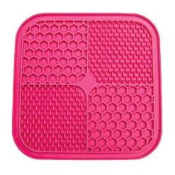 Scream Lick Enrichment Mat Non Skid Base - Square 19 Scream Lick Enrichment Mat Non Skid Base - Square -Vetn Pet Direct Store scream lick mat square pink