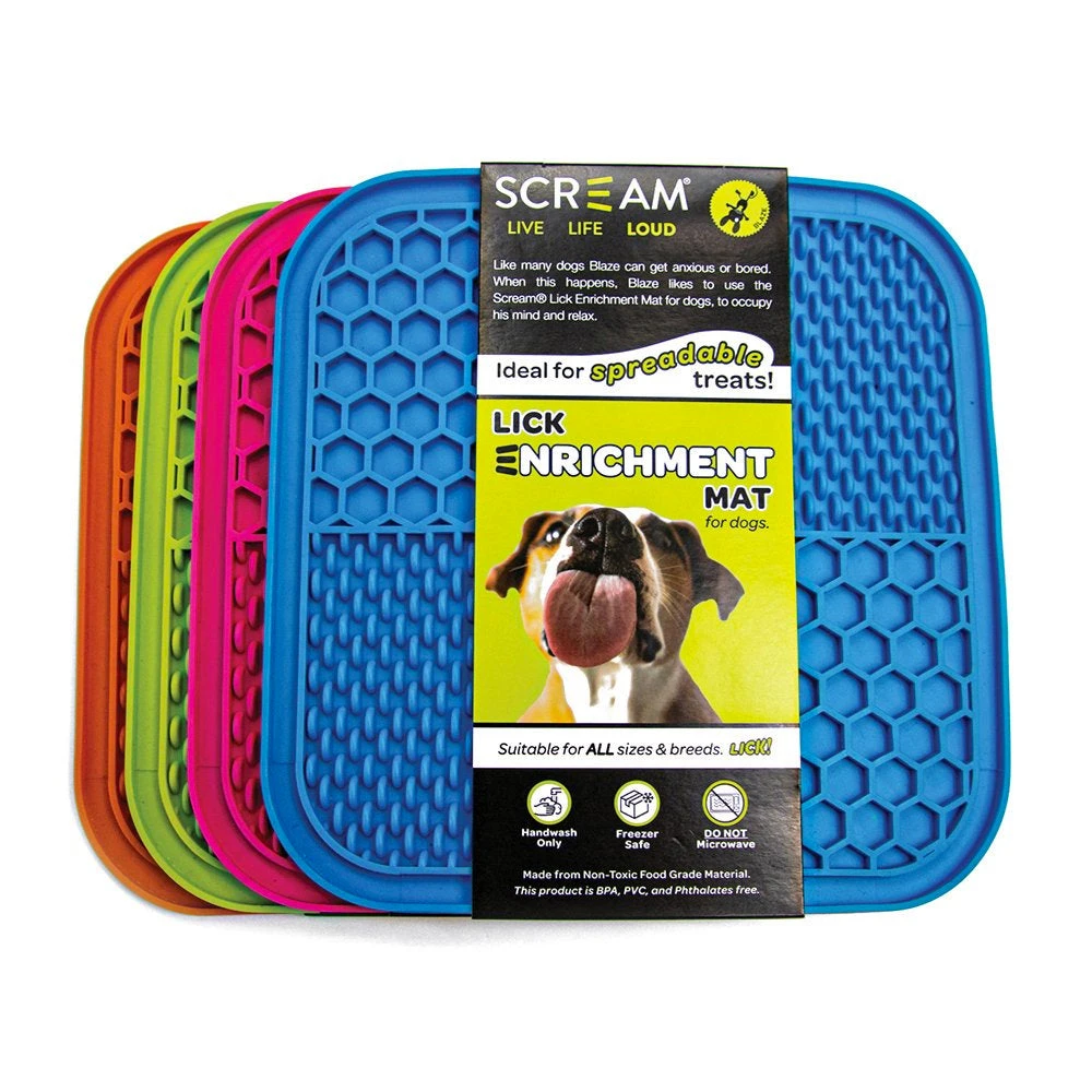 Scream Lick Enrichment Mat Non Skid Base - Square 1 Scream Lick Enrichment Mat Non Skid Base - Square