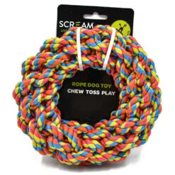 Scream Rope Wreath Dog Toy 10 Scream Rope Wreath Dog Toy -Vetn Pet Direct Store scream rope wreath small