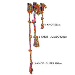 Scream 3-Knot Jumbo Rope Dog Toy - 120cm -Vetn Pet Direct Store scream ropes comparison