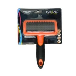 Scream Rubber Curry Brush 5 Scream Rubber Curry Brush -Vetn Pet Direct Store scream rubber curry brush packaging