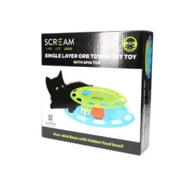 Scream Single Layer Orb Tower Cat Toy With Spin Top 13 Scream Single Layer Orb Tower Cat Toy With Spin Top -Vetn Pet Direct Store scream single layer orb