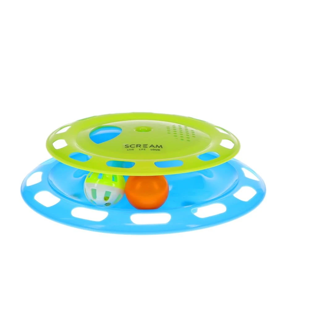 Scream Single Layer Orb Tower Cat Toy With Spin Top 4 Scream Single Layer Orb Tower Cat Toy With Spin Top - Image 4
