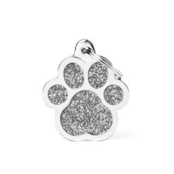 My Family Shine Paw Glitter Pet ID Tag - Large -Vetn Pet Direct Store shine paw grey