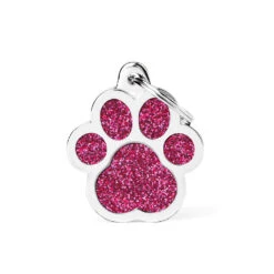 My Family Shine Paw Glitter Pet ID Tag - Large -Vetn Pet Direct Store shine paw.pink