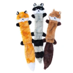 ZippyPaws Skinny Peltz Fox, Racoon, Squirrel 3 Pack